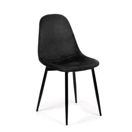 Jídelní židle čalouněná černá nohy kov HJZ104C