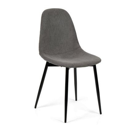 Jídelní židle čalouněná šedý manšestr nohy kov HJZ104SM