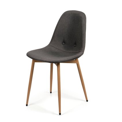 Jídelní židle čalouněná tmavě šedá nohy kov HJZ104TS