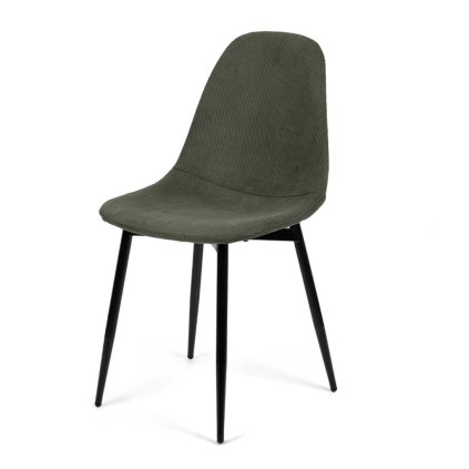 Jídelní židle čalouněná zelená manšestr nohy kov HJZ104ZM