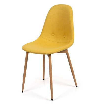 Jídelní židle čalouněná žlutá nohy kov HJZ104ZL
