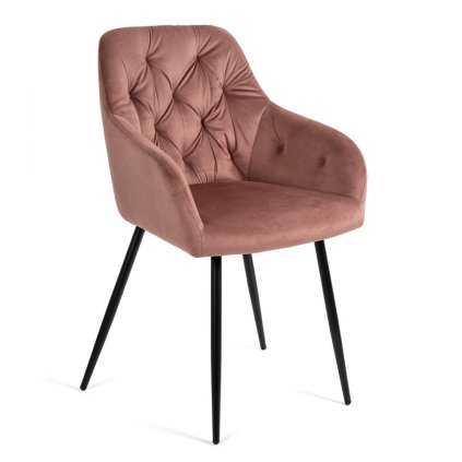 Jídelní židle čalouněná s područkami růžová HJZ106R