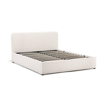 Postel 160x200 bílá čalouněná s roštem HPL101B-160