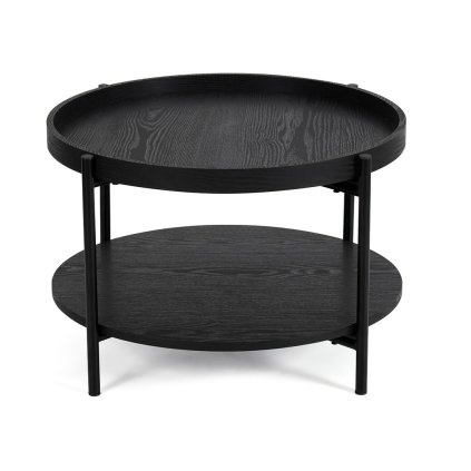 Konferenční stolek kulatý 64x40 dekor černé dřevo HKS100C