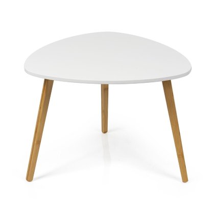 Konferenční stolek bílý 55x40x55 nohy masiv dub HKS104B-55