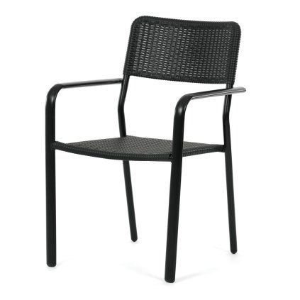 Zahradní židle plastová černá AZZ108C
