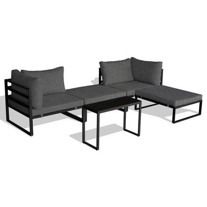 Zahradní set 2+1 tmavě šedá látka AZS105S