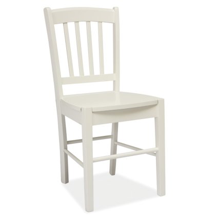 Dřevěná jídelní židle v klasickém stylu v bílé barvě KN270
