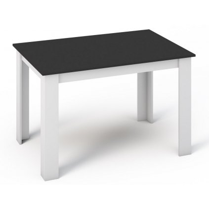 Jídelní stůl 120x80 cm v černé barvě v kombinaci s bílou KN360