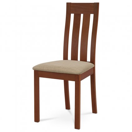 Jídelní židle dřevěná dekor třešeň a potah béžová látka BC-2602 TR3-OBR1 new