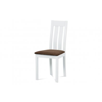 Jídelní židle v barvě bílé s hnědým potahem BC-2602 WT-OBR1 new