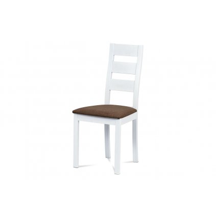 Jídelní židle masiv buk, barva bílá, potah tmavý BC-2603 WT-OBR1