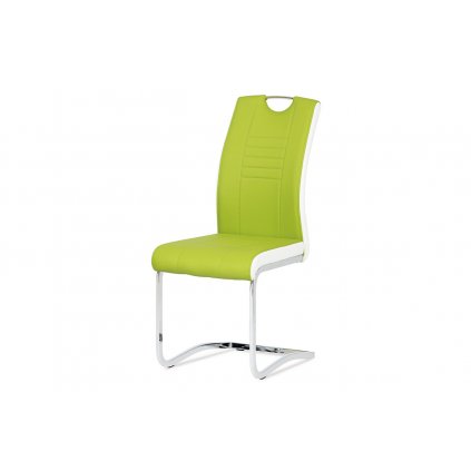 Jídelní židle koženka limetková s bílými boky DCL-406 LIM-OBR1 new