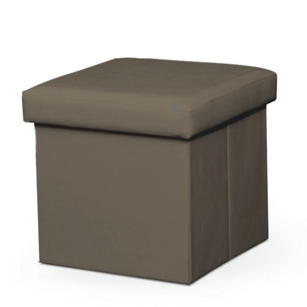 Kondela Taburetka skládací s úložným prostorem ekokůže světlehnědá TK3226