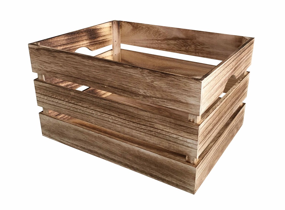 Asko Dřevěná bedýnka opalovaná 40x30 cm UT-2