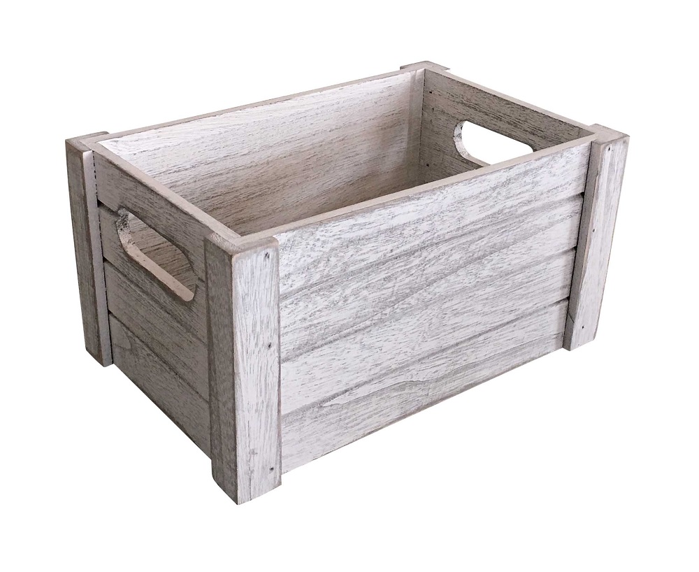 Asko Dřevěná bedýnka 41x21 cm WHITE WASH
