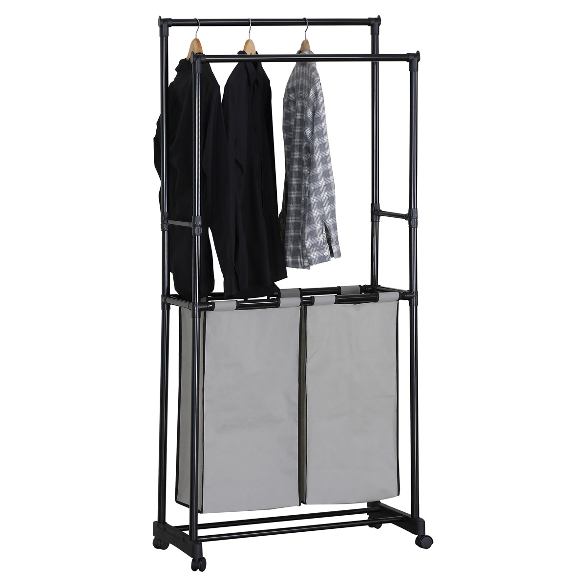 Vikio Věšák dvouramenný s košem černý ASS109C