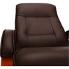 Relaxační křeslo v luxusním provedení texitilní kůže hnědá RYAN-2