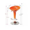 Barová židle v provedení chrom a zářivě oranžový plast TK195-2