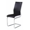 Jídelní židle z černé ekokůže na chromové konstrukci TK2039