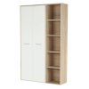 106596 5 kancelarska dvoudverova skrin s regalem v provedeni bile barvy a dubu sonoma tk188