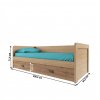 Postel 2S 95x207 cm v dekoru dub madura a wellington TK2167-2