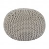 Pletený bavlněný taburet krémové barvy TYP 2 TK264