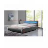 Manželská postel 160x200 cm s lamelovým roštem a LED osvětlením šedá ekokůže TK3010-2