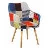 Designové křeslo barevný patchwork buk TK3151