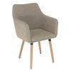 Designové jídelní křeslo čalouněné béžová látka buk nohy TK3148