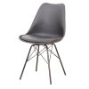 Jídelní židle v černé barvě s čalouněným sedákem s kovovou konstrukcí TK3040