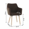 110520 12 designove jidelni kreslo calounene tmavohneda latka buk nohy tk3148