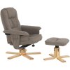 Relaxační křeslo s dřevěnou podnoží hnědošedá látka TK3070-2