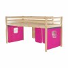 Postel dětská s PC stolem v přírodním provedení v kombinaci s růžovou TK4021