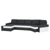 Sedací souprava v moderní kombinaci látky s ekokůží černá ROY levá