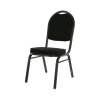 Židle, stohovatelná, látka černá / rám šedý, JEFF 2 NEW