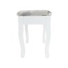 113274 17 toaletni stolek s taburetem v barve bila a stribrna tk3239 new