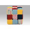 Taburet kostka, látka patchwork, kluzáky plast AK-135 PW2-OBR2