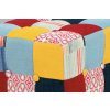 Taburet kostka, látka patchwork, kluzáky plast AK-135 PW2-2