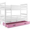 Dětská patrová postel Norbert bílá/růžová