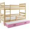 Dětská patrová postel s přistýlkou Norbert borovice/grafit