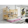Dětská patrová postel s přistýlkou Norbert borovice/růžová