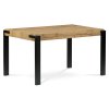 Jídelní stůl 140x88x76, deska MDF dekor divoký, kov černý mat HT-725 OAK-OBR1