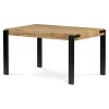 Jídelní stůl 140x88x76, deska MDF dekor divoký, kov černý mat HT-725 OAK-OBR1