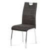 jídelní židle, látka šedá, bílé prošití chrom AJZ178S