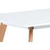 Jídelní stůl 120x80 cm, MDF, bílý matný lak, masiv buk, přírodní odstín DT-605 WT-OBR2-1 new