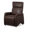 TV křeslo hnědá látka v dekoru broušené kůže AKR142H