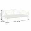 Kovová postel, bílá, 90x200, DAINA-2