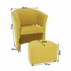 Křeslo s taburetem, hořčicová, ROSE-2