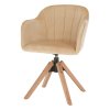 Otočné křeslo, béžová/buk, DALIO-2zTW4l0Bi3lPfsyBV